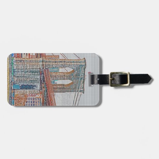 Étiquette À Bagage Pont de Brooklyn. (Devant horizontal)