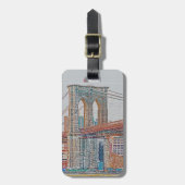 Étiquette À Bagage Pont de Brooklyn. (Devant Vertical)