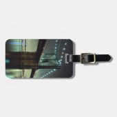 Étiquette À Bagage Pont de Brooklyn au pont de Manhattan de nuit (Devant horizontal)