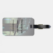 Étiquette À Bagage Pont de Brooklyn au pont de Manhattan de nuit (Dos horizontal)