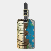 Étiquette À Bagage Pont Rustique En Pierre Sur Rivière Paysage nature (Devant Vertical)