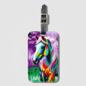 Étiquette À Bagage Pony coloré (Devant Vertical)