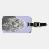 Étiquette À Bagage Poodé Jouet miniature Argent gris bleu Chien Art (Devant horizontal)