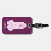 Étiquette À Bagage Poodé rose de texte personnalisé (Devant horizontal)