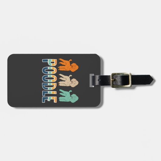 Étiquette À Bagage Poodle (Devant horizontal)