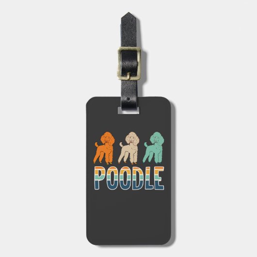 Étiquette À Bagage Poodle (Devant Vertical)