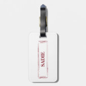 Étiquette À Bagage Poodle blanc Funny Chien de Noël avec arbre (Dos Vertical)