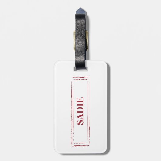 Étiquette À Bagage Poodle blanc Funny Chien de Noël avec arbre (Dos Vertical)