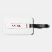 Étiquette À Bagage Poodle blanc Funny Chien de Noël avec arbre (Dos horizontal)