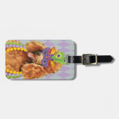 Étiquette À Bagage Poodle de Mardi Gras (Devant horizontal)