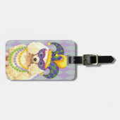 Étiquette À Bagage Poodle miniature Mardi Gras (Devant horizontal)