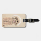 Étiquette À Bagage Poodle Miniature Toy Apricot Crème Chien Brown Art (Devant horizontal)