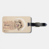 Étiquette À Bagage Poodle Miniature Toy Apricot Crème Chien Brown Art (Dos horizontal)