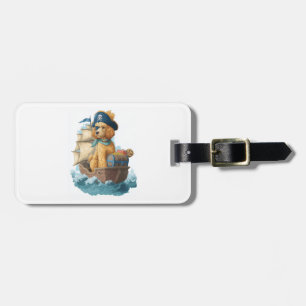 Étiquette À Bagage Poodle Pirate � Drôle de chien de mer