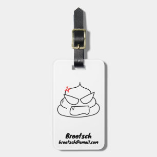 Étiquette À Bagage Poop en colère - Brootsch le PooPoo