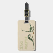 Étiquette À Bagage Pooping Dinosaures Personnalisé (Devant Vertical)