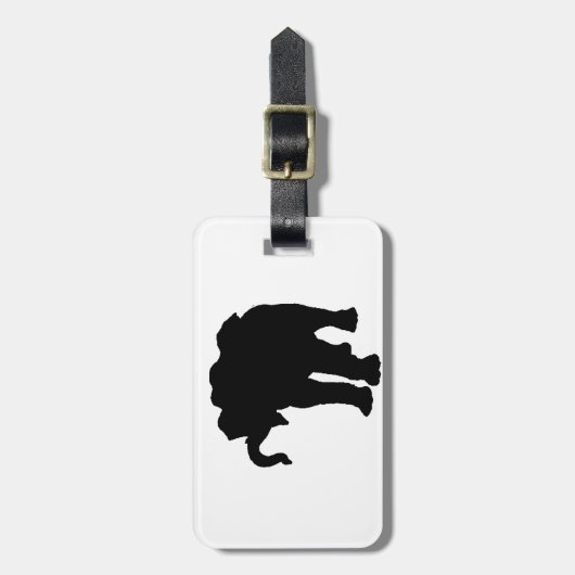 Étiquette À Bagage Pop Art Baby Elephant Silhouette (Devant Vertical)
