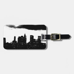 Étiquette À Bagage Pop Art Black White New York City