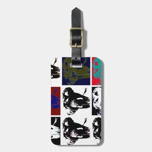 Étiquette À Bagage Pop Art Elephants (Devant Vertical)