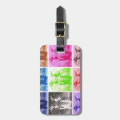 Étiquette À Bagage Pop Art Elephants (Devant Vertical)