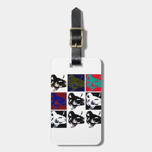 Étiquette À Bagage Pop Art Elephants (Devant Vertical)