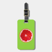 Étiquette À Bagage Pop art pamplemousse rose aquarelle originale (Devant Vertical)