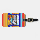 Étiquette À Bagage Pop Art Stripes Bermudes (Devant horizontal)