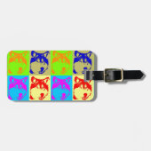 Étiquette À Bagage Pop Art Wolf Eyes (Devant horizontal)