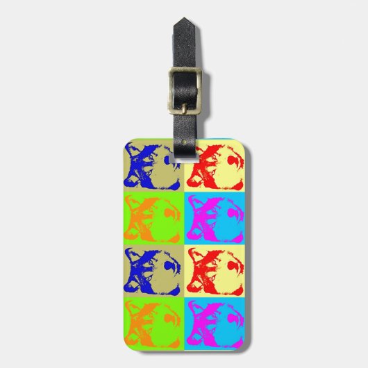 Étiquette À Bagage Pop Art Wolf Eyes (Devant Vertical)