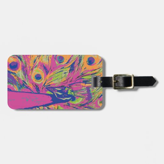 Étiquette À Bagage Pop Peacock (Devant horizontal)
