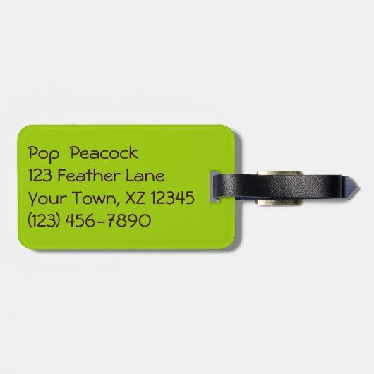 Étiquette À Bagage Pop Peacock (Dos horizontal)