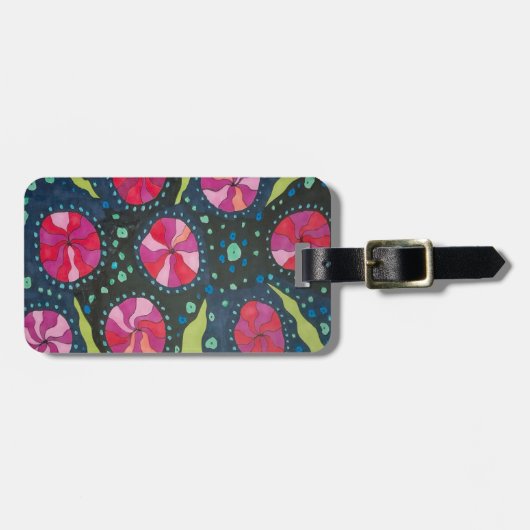 Étiquette À Bagage Pops cosmiques roses et bleues (Devant horizontal)