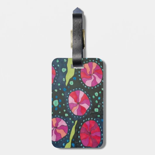 Étiquette À Bagage Pops cosmiques roses et bleues (Dos Vertical)