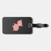 Étiquette À Bagage Porc mignon ; Fibre de carbone de Faux (Dos horizontal)