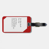 Étiquette À Bagage Porte - bloc rouge Médicale avec stéthoscope (Dos horizontal)