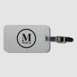 Étiquette À Bagage Porte-cartes de visite pailleté argent