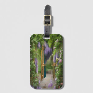 Étiquette À Bagage Porte de jardin et Wisteria