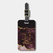 Étiquette À Bagage Porte d'huile rose de Bourgogne Marbre d'honneur (Devant Vertical)