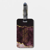 Étiquette À Bagage Porte d'huile rose de Bourgogne Marbre d'honneur (Dos Vertical)