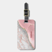 Étiquette À Bagage Porte en marbre rose (Devant Vertical)