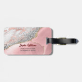Étiquette À Bagage Porte en marbre rose (Dos horizontal)