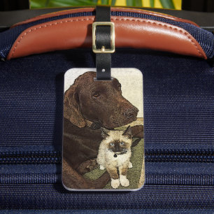 Étiquette À Bagage Portes de chiens et de chatons Photo