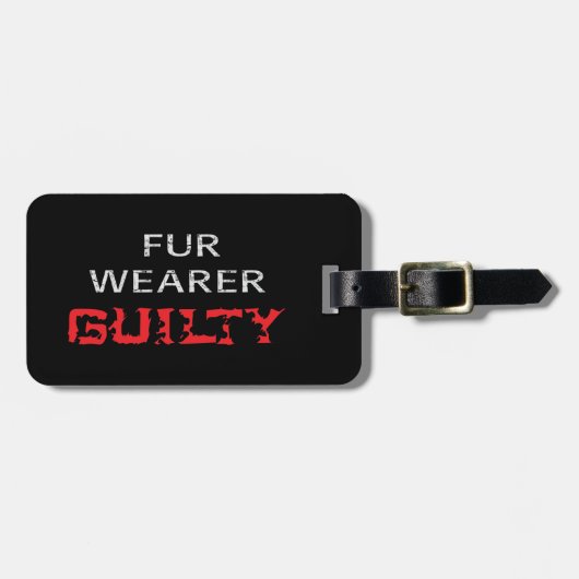 Étiquette À Bagage Porteur de fourrure coupable (Devant horizontal)