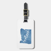 Étiquette À Bagage Portland, Oregon Wood Grain (Devant Vertical)