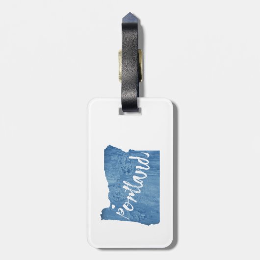 Étiquette À Bagage Portland, Oregon Wood Grain (Dos Vertical)