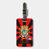 Étiquette À Bagage Porto Rico Drivers & Puerto Rican Flag / Patriots (Devant Vertical)
