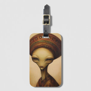 Étiquette À Bagage Portrait Alien antique