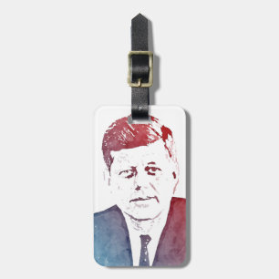 Étiquette À Bagage Portrait d'art de bruit de John F. Kennedy