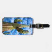 Étiquette À Bagage Portrait de cactus du Saguaro, Arizona (Devant horizontal)