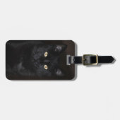 Étiquette À Bagage Portrait de chat noir (Devant horizontal)